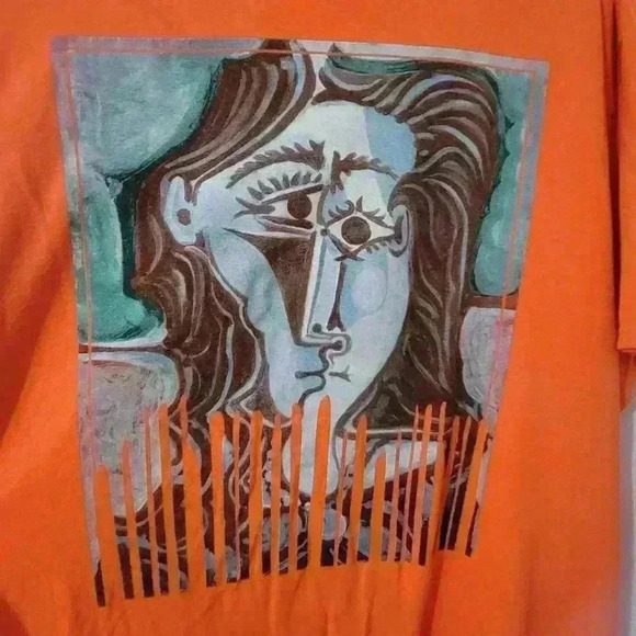 Fashion Nova Print Graphic Men's T Shirt Orange Short Sleeve Size XXL Cotton - Picture 3 of 7